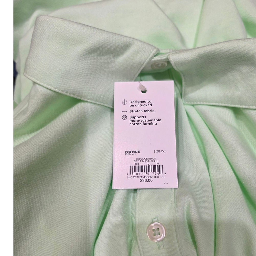 Apt. 9 Comfort Knit‎ Shirt Short Sleeve Designed to be Untucked Stretch  XXL - Picture 5 of 5